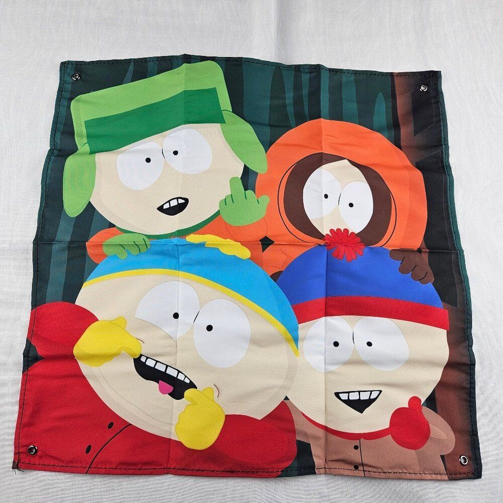 South Park Tapestry Culturefly 18" x 18" Wall Art Cartman Kyle Stan Kenny Flag